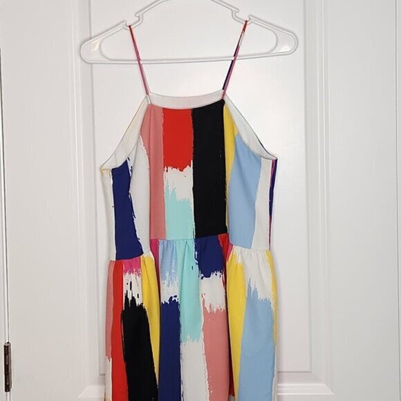 Crosby By Mollie Burch Abstract Watercolor Spaghetti Strap Dress - Picture 6 of 7
